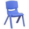 MFO Blue Plastic Stackable School Chair with 10.5'' Seat Height