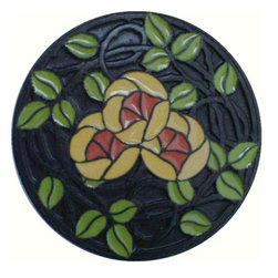 Inviting Home Inc. - Delaney's Rose Knob, Dark Brass-Yellow-Coral - Cabinet And Drawer Knobs