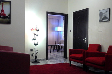 Example of a minimalist living room design in Other