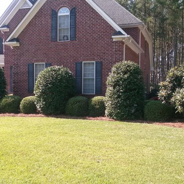 Tree/shrub pruning, strawing application