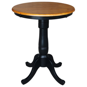 International Concepts 30" Round Table in Black and Soft Cherry