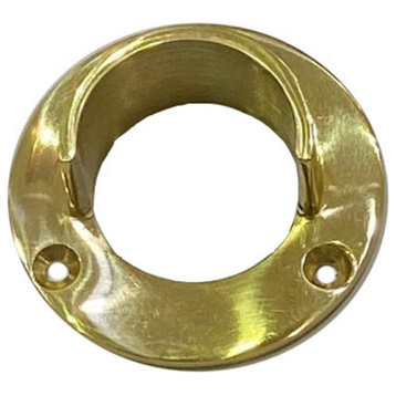 Brass Open End Flange With Set Screw, Polished Brass Lacquered