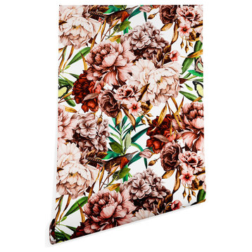 Deny Designs Marta Barragan Camarasa Vintage Flowers Wallpaper, Pink, 2'x8'
