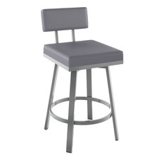 Amisco - Staten Swivel Counter Stool, Glossy Grey Finish - Bar Stools and Counter Stools