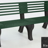 Bench, Cambridge w/Back, 6', Black Legs, Green