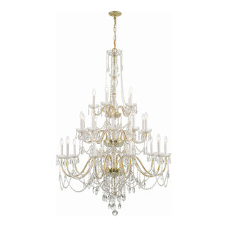 Arlington 25 Light 120V Chandelier in Polished Silver with Clear Heritage Handcut Crystal
