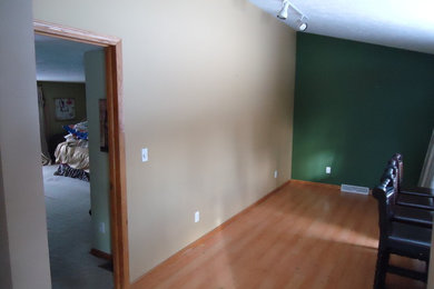 Living room, Dining room remodel, See- through fireplace