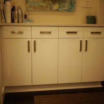 Glossy white glass and thermofoil