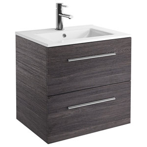Duravit Lc6256 L Cube 24 3 8 Wall Mounted Vanity Cabinet Only 24 Fussion 2 Drawer Wall Mounted Modern Bathroom Vanity Alsacia Color