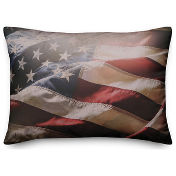 American Flag 14x20 Throw Pillow