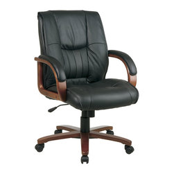 Mid Back Leather Office Chair - Office Chairs
