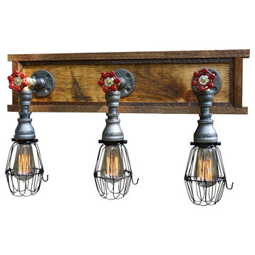Early Country Vanity 3-Light W/Wire Cages