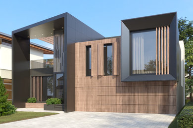 Large trendy exterior home photo in Toronto