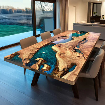 Custom Epoxy River Table-A Table That Breathes Nature