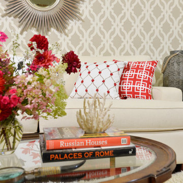 Tamara Trellis Allover Stenciled Living Room
