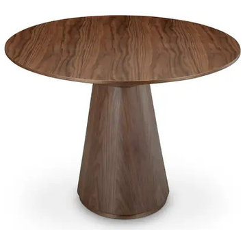71" Contemporary Semi Gloss Brown Oval Dining Table for 6 People