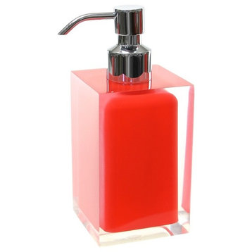 Square Countertop Soap Dispenser, Red
