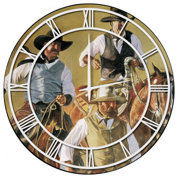 Wall Clock With Full Coverage Art, That Western Spirit, White Numbers 24"x24"