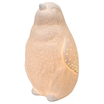 Simple Designs Porcelain Arctic Penguin Shaped Table Lamp