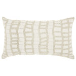 Mina Victory - Mina Victory Luminescence Beaded Ladders 12" x 20" Silver Indoor Throw Pillow - Jewelry for your rooms, this elegantly handcrafted rhinestone, bead and embroidered collection adds a touch of sparkle to your day.