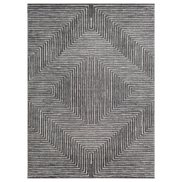 Surya Nepali NPI-2317 Bohemian Area Rug, Medium Gray, 7' x 10' Rectangle