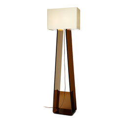 Tube Top Floor Lamp | Charcoal | White Shade - Floor Lamps