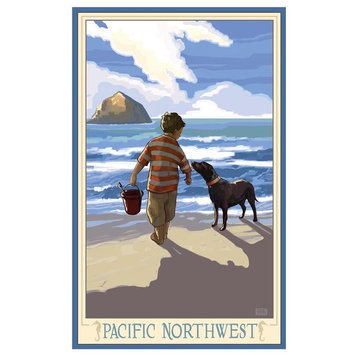 Joanne Kollman Pacific Northwest Boy Dog West Art Print, 12"x18"