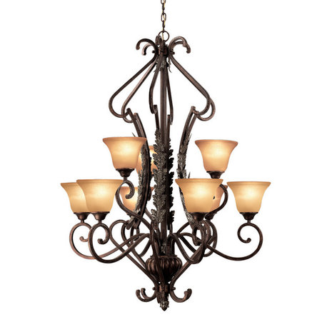 Woodbridge Lighting Hawthorne Shaded Chandelier, 9-Light