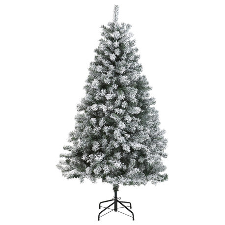 6' Flocked Rock Springs Spruce Artificial Christmas Tree