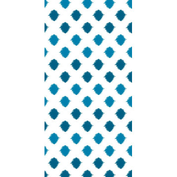 Ikat Dot Stripes Decorative Holiday Print Bath Towel, Teal