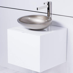 Modern small vessel sink and vanity combo - Bathroom Fixtures