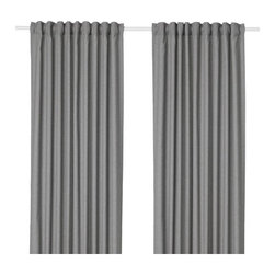HANNALENA Rideaux, 2 pi&egrave;ces, gris - Curtains