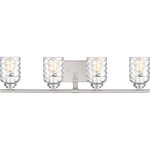 Quoizel - Quoizel CRI8604BN Cristal 4 Light Bath Light in Brushed Nickel - The Cristal features contemporary bubble cut glass set atop a sleek crossbar in classic brushed nickel. Tiered socket covers and a rectangular backplate complete the look.