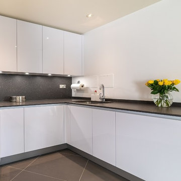 Small High Gloss White Kitchen