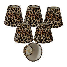 Royal Designs 5" Black/Brown Leopard Print Chandelier Lamp Shade, 3x5x4.5, 6-Pac