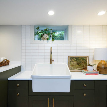 Basement for a Tudor style home