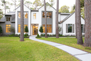 Inspiration for a transitional exterior home remodel in Houston