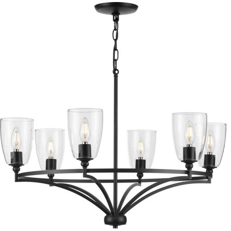 Progress Lighting P400297 Parkhurst 6 Light 30"W Taper Candle - Matte Black