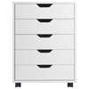 Winsome Halifax 5-Drawer Transitional Wood Storage Cabinet in White