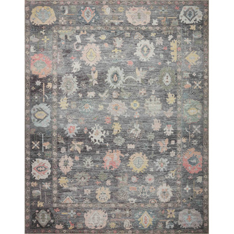 Loloi II Elysium Charcoal / Multi 3'-0" x 3'-0" Round Accent Rug