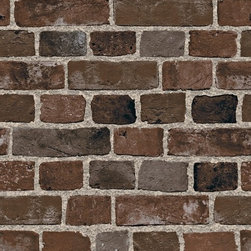 Brown & Black Brick Wallpaper - Wallpaper