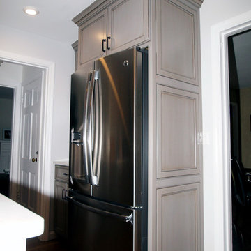 Grey Paint and Glaze Rustic Kitchen