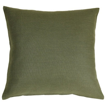 Pillow Decor - Tuscany Linen Fig Green 20 x 20 Throw Pillow