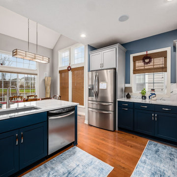 Two-Tone Transitional Kitchen Remodel Done with Cabinet Refacing