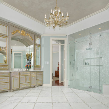 Master Bathroom with His and Hers Closets