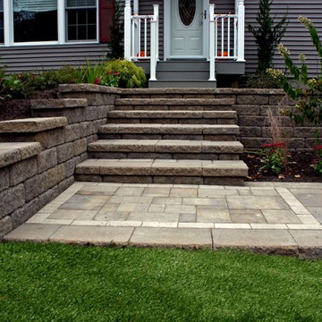 Milton NY Retaining Wall, steps, walkway and Landscaping