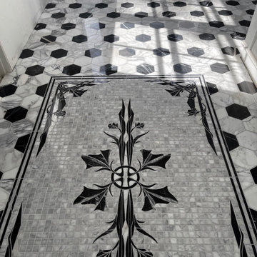 Custom Marble Mosaic Front Entry Foyer Floor