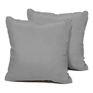 Grey Outdoor Throw Pillows Square Set of 2 - Transitional - Outdoor Cushions And Pillows - by ...