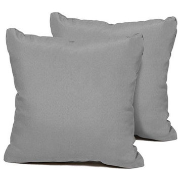 Grey Outdoor Throw Pillows Square Set of 2
