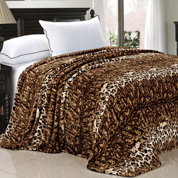 ML Leopard Safari Flannel Fleece Blankets (Twin & Queen Sizes)